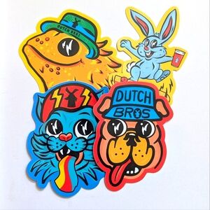 Dutch Bros Vibrant Animal Sticker Collection - Pack Of 4